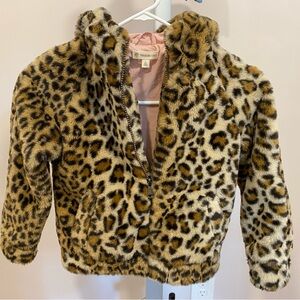 Leopard girls tucker and tate faux fur jacket